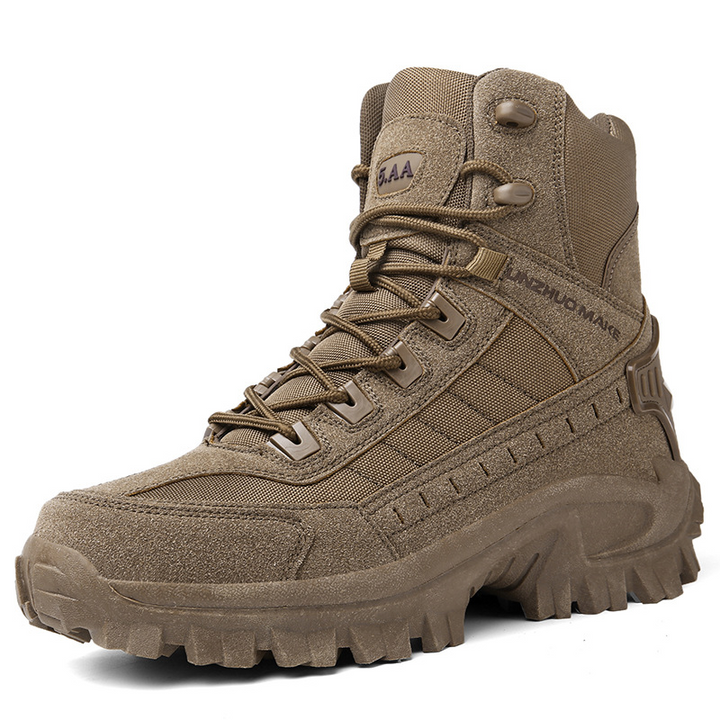 Waterproof Tactical Work Boots with Anti-Puncture – TrailForce Tactical-Beige-6.5-Nora Luxe