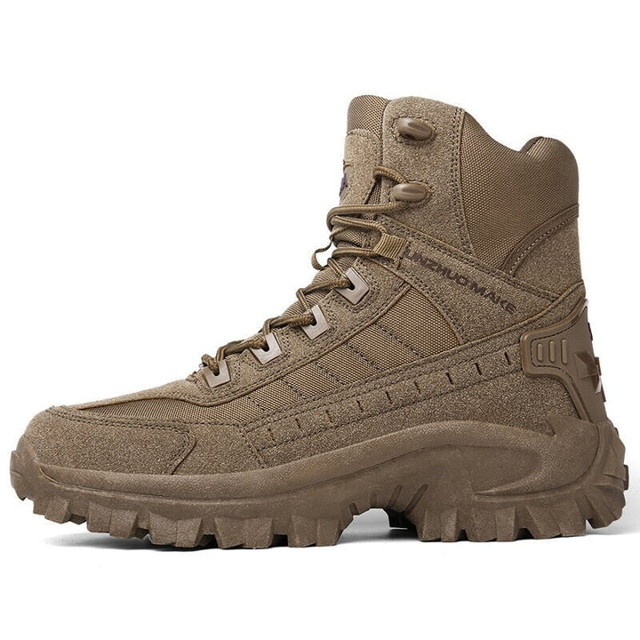 Waterproof Tactical Work Boots with Anti-Puncture – TrailForce Tactical-Beige-6.5-Nora Luxe