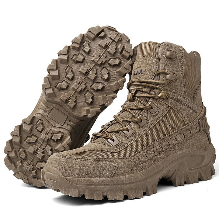 Waterproof Tactical Work Boots with Anti-Puncture – TrailForce Tactical-Beige-6.5-Nora Luxe