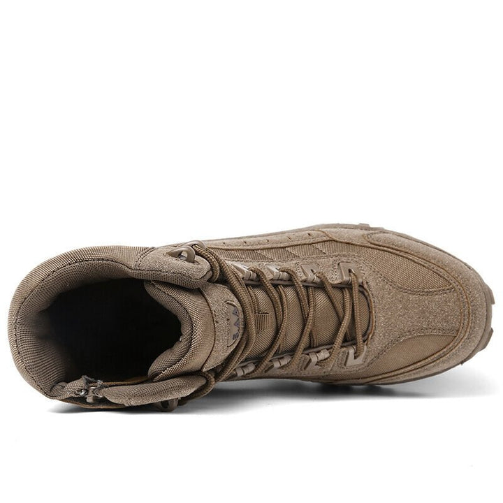 Waterproof Tactical Work Boots with Anti-Puncture – TrailForce Tactical-Beige-6.5-Nora Luxe