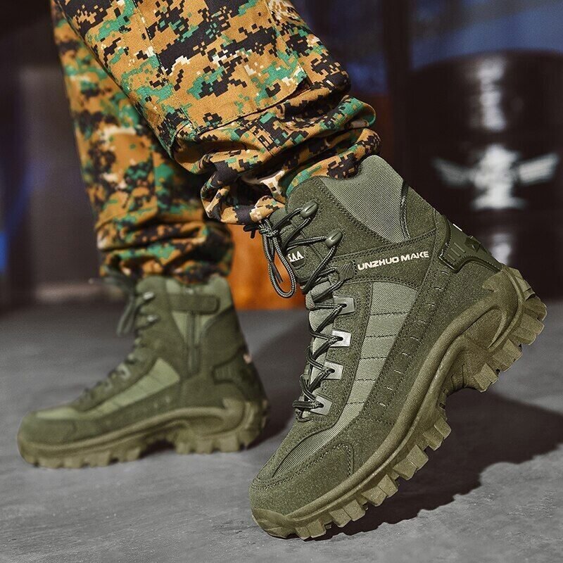 Waterproof Tactical Work Boots with Anti-Puncture – TrailForce Tactical-Beige-6.5-Nora Luxe