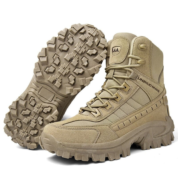 Waterproof Tactical Work Boots with Anti-Puncture – TrailForce Tactical-Beige-6.5-Nora Luxe