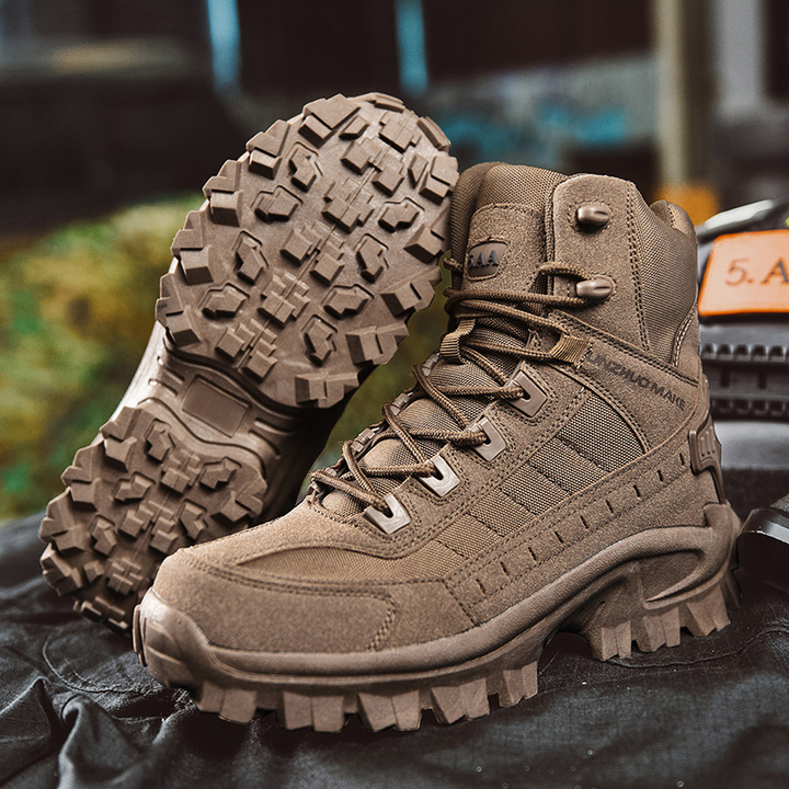 Waterproof Tactical Work Boots with Anti-Puncture – TrailForce Tactical-Brown-6.5-Nora Luxe