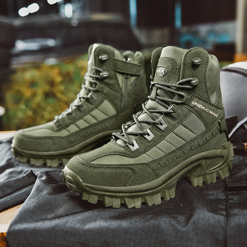 Waterproof Tactical Work Boots with Anti-Puncture – TrailForce Tactical-Green-6.5-Nora Luxe