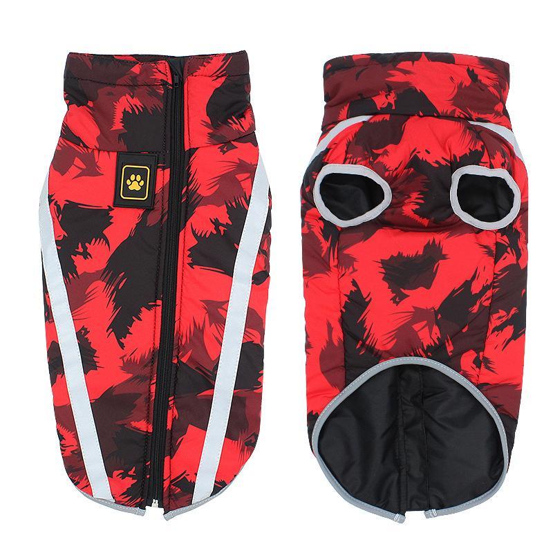 Waterproof Winter Jacket for Dogs - StormGuard-Red graffiti-XS-Nora Luxe