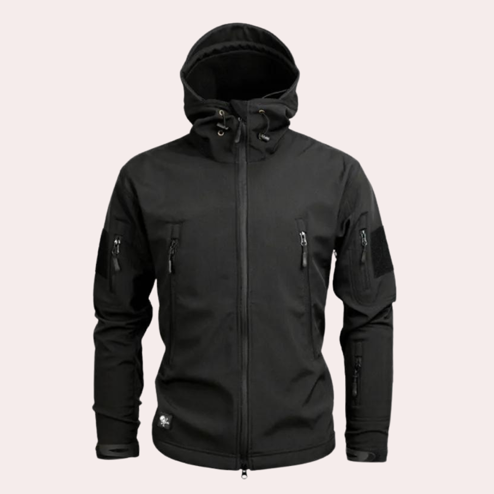 Weather-resistant Outdoor Jacket for Men - Orson-Black-S-Nora Luxe