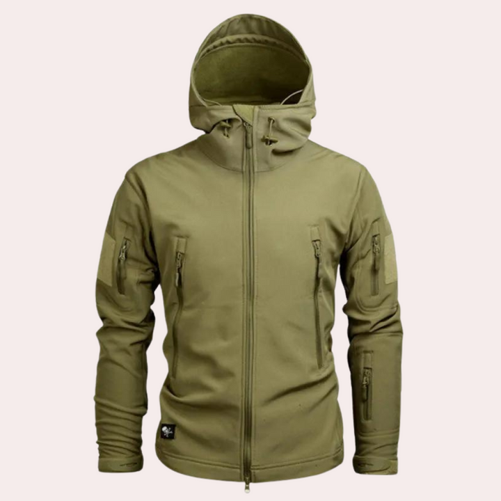 Weather-resistant Outdoor Jacket for Men - Orson-Khaki-S-Nora Luxe