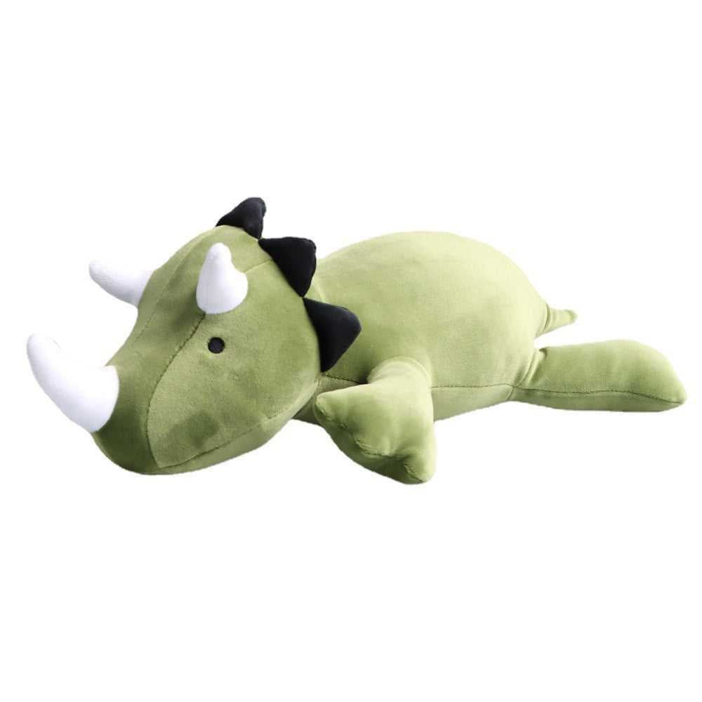 Weighted Dinosaur Plush - CuddleSaurus-Green Triceratops-15.7 inches-Nora Luxe
