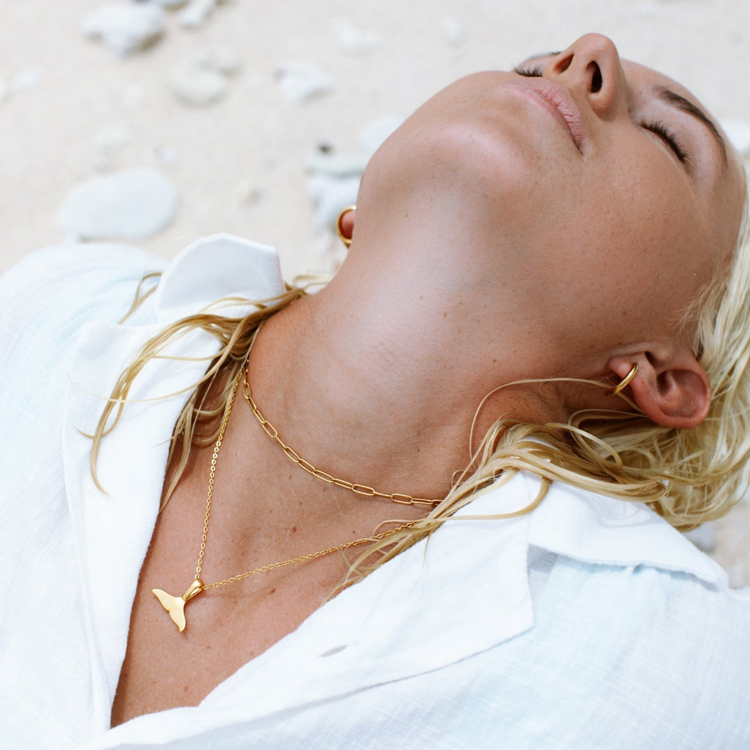 Whale Tail Necklace - Elara-Silver-Nora Luxe