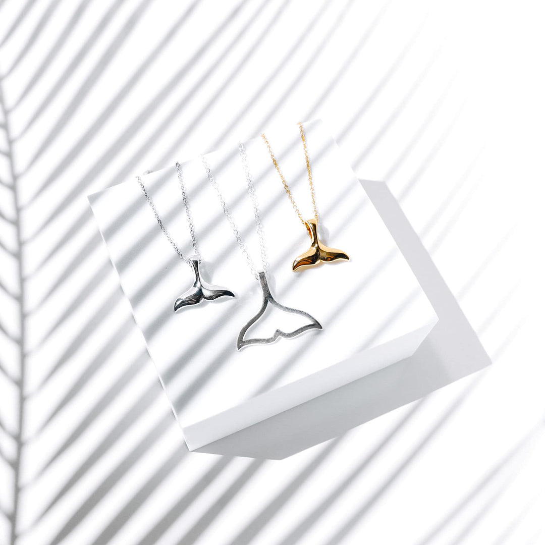 Whale Tail Necklace - Elara-Silver-Nora Luxe