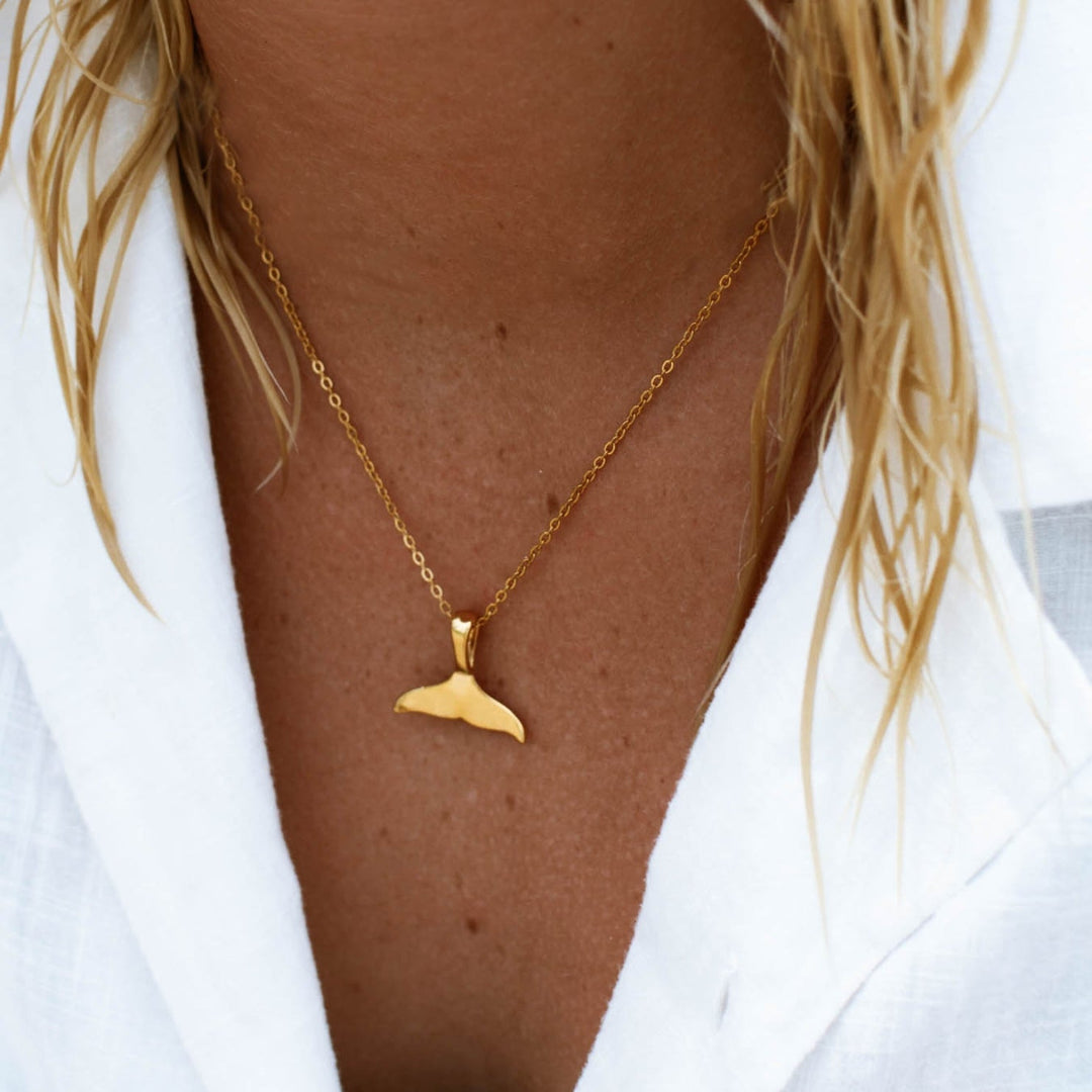 Whale Tail Necklace - Elara-Silver-Nora Luxe