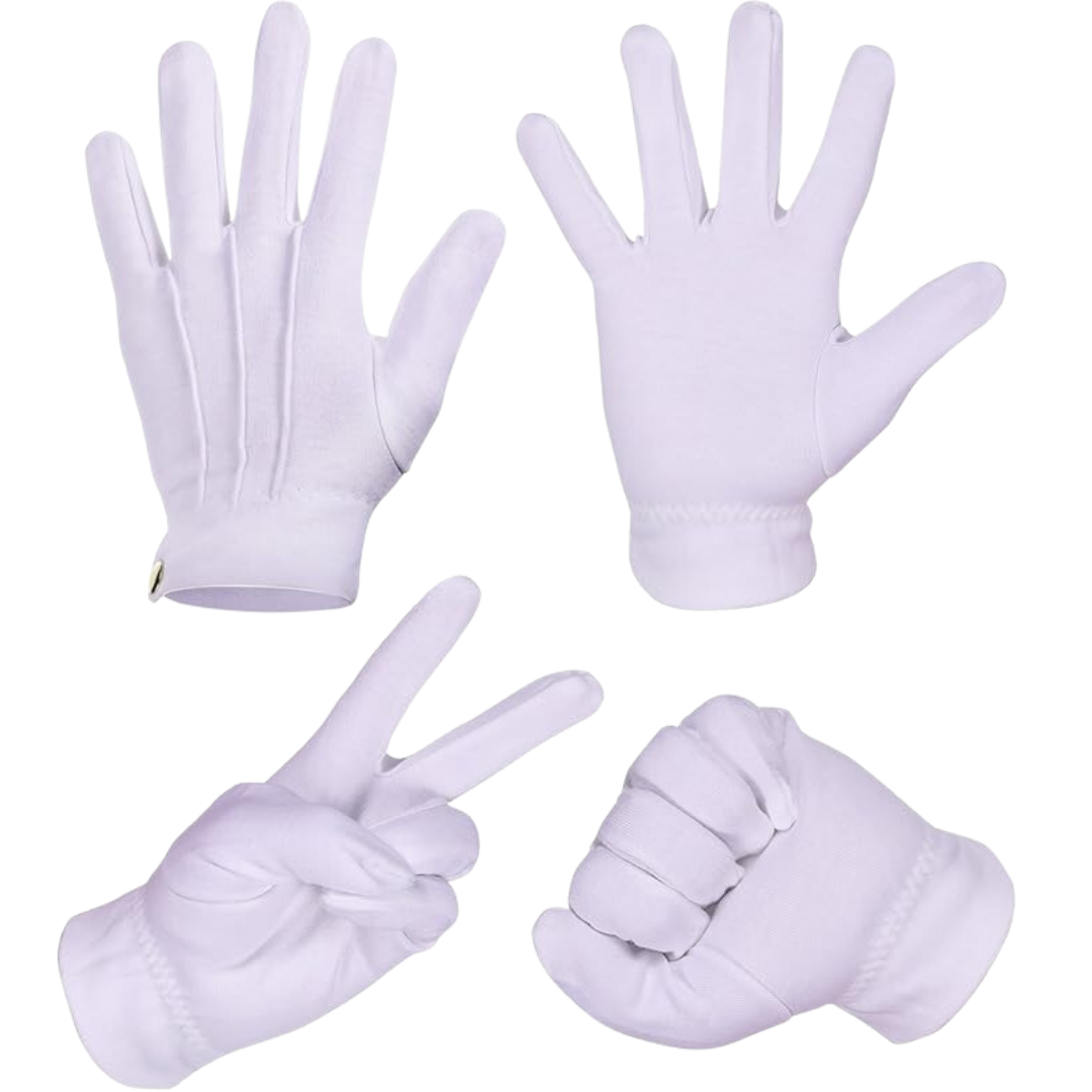 White Cotton Gloves for Formal Style - NobleGrip-Nora Luxe