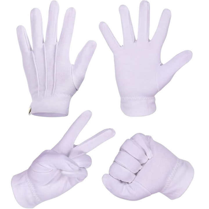 White Cotton Gloves for Formal Style - NobleGrip-Nora Luxe