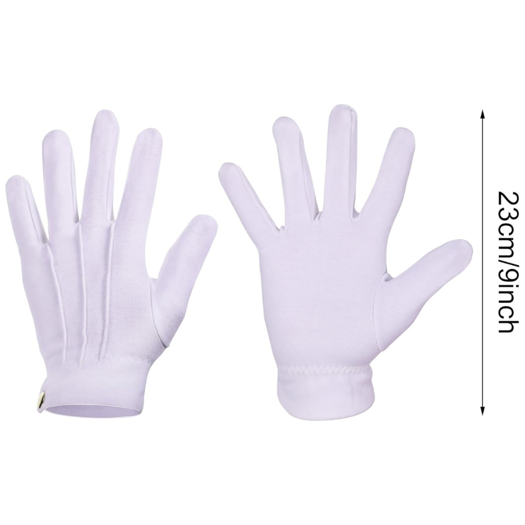 White Cotton Santa Gloves - Holly-Nora Luxe