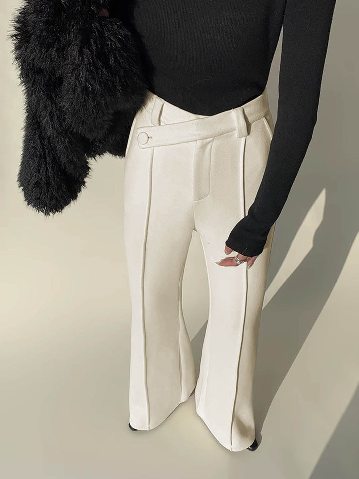 White High-Waist Trousers with Wide Legs for Women - Amara-XS-Nora Luxe