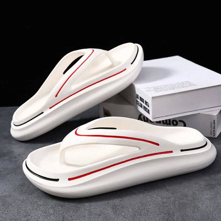 White ultra-light unisex summer slippers with memory foam sole – Jureo-7-Nora Luxe
