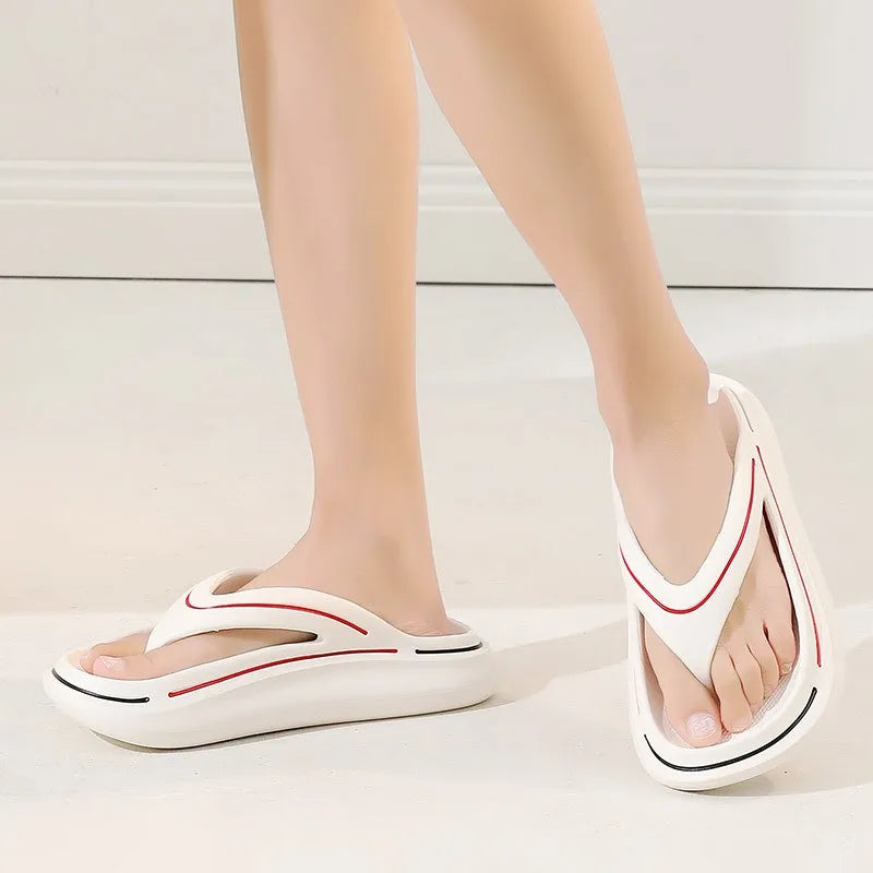 White ultra-light unisex summer slippers with memory foam sole – Jureo-7-Nora Luxe
