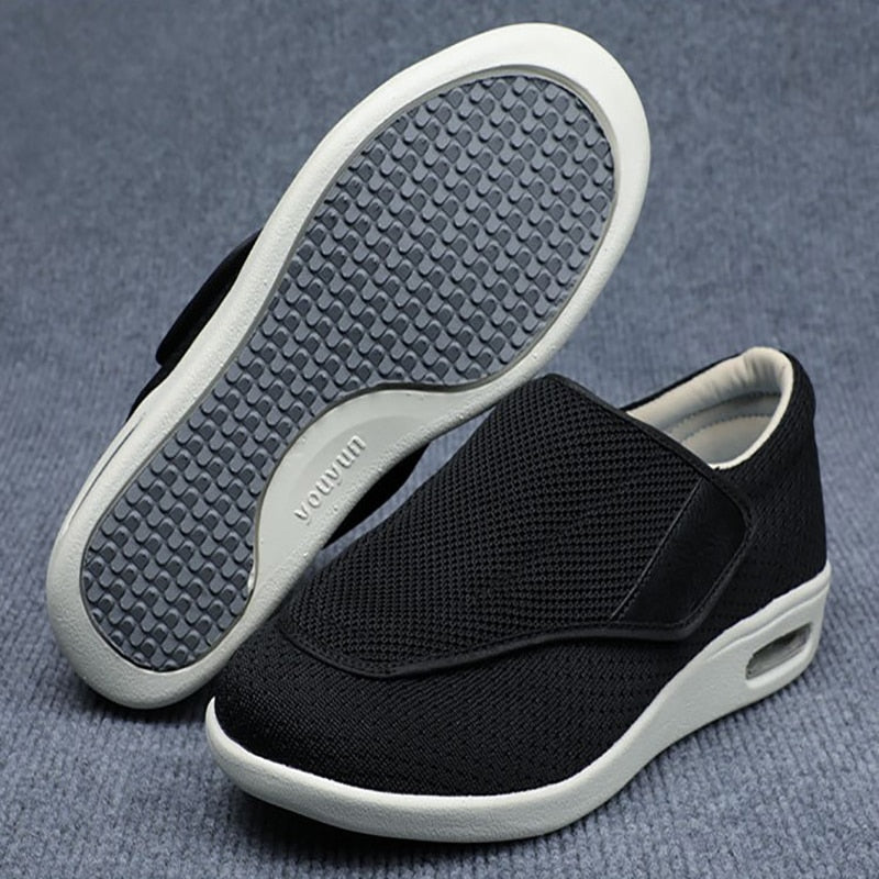 Wide Diabetic Shoes - ComfortEase-Black-6-Nora Luxe