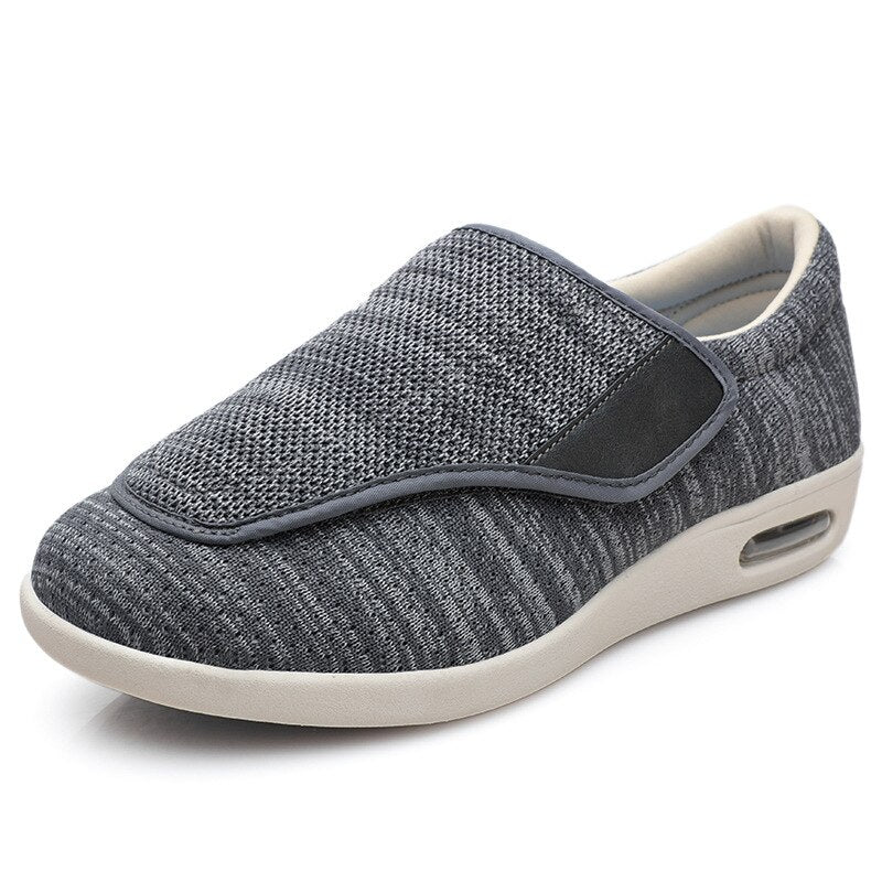 Wide Diabetic Shoes - ComfortEase-Gray-6-Nora Luxe