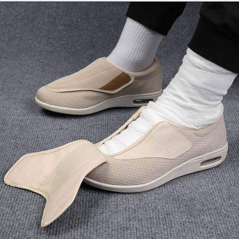 Wide Diabetic Shoes - ComfortEase-Gray-6-Nora Luxe