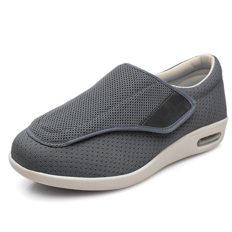 Wide Diabetic Shoes - ComfortEase-Gray-6-Nora Luxe