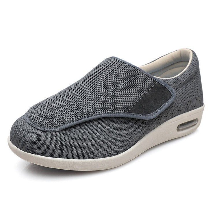 Wide Diabetic Shoes - ComfortEase-Gray-6-Nora Luxe