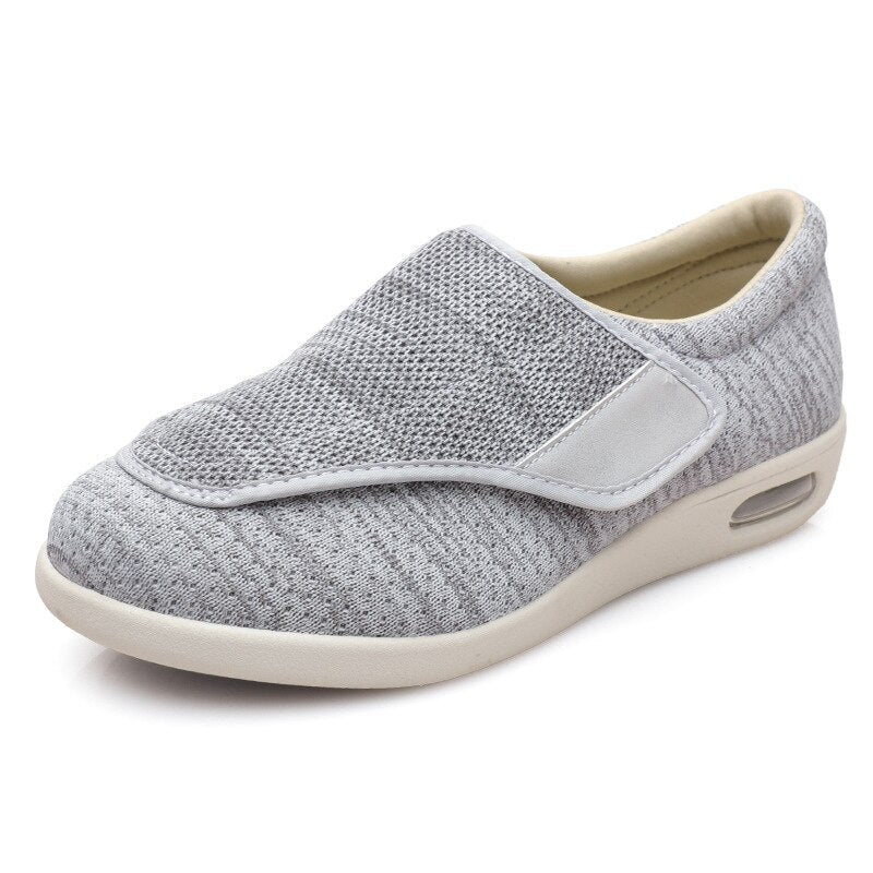 Wide Diabetic Shoes - ComfortEase-Light grey-6-Nora Luxe