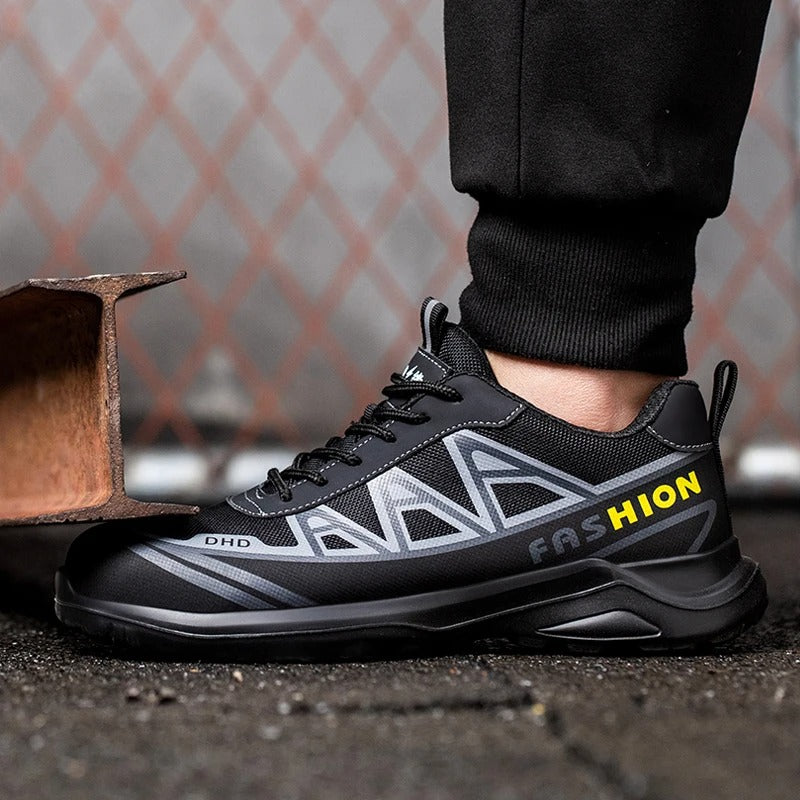 Wide Men's Safety Shoes - MaxGuard S3-Black Gray-5.5-Nora Luxe