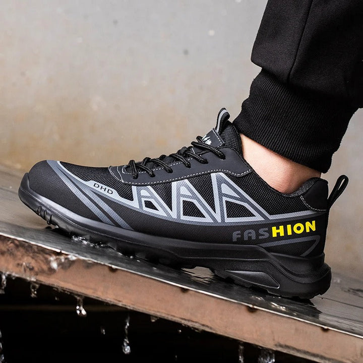 Wide Men's Safety Shoes - MaxGuard S3-Black Gray-5.5-Nora Luxe
