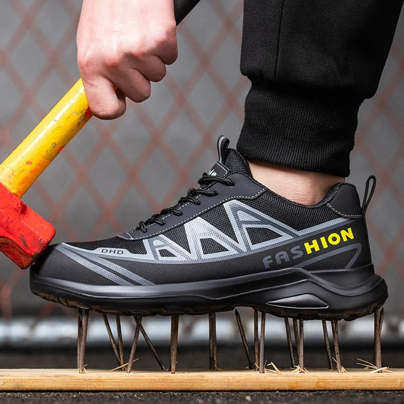 Wide Men's Safety Shoes - MaxGuard S3-Black Gray-5.5-Nora Luxe