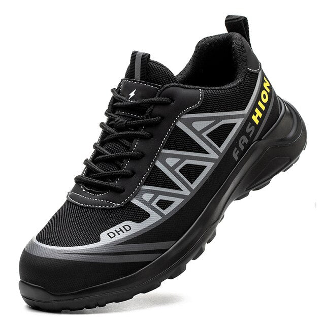 Wide Men's Safety Shoes - MaxGuard S3-Black Gray-5.5-Nora Luxe