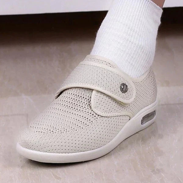 Wide Orthopedic Diabetic Women's Shoes - ComfortPlus-Cream-3.5-Nora Luxe