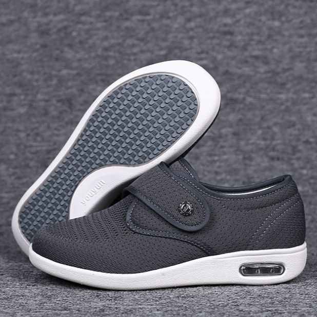 Wide Orthopedic Diabetic Women's Shoes - ComfortPlus-Gray-3.5-Nora Luxe
