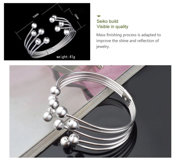 Wide Pearl Bracelet | 925 Sterling Silver-Nora Luxe