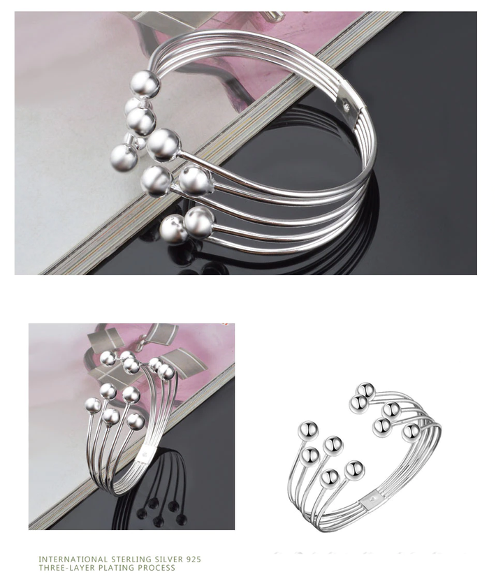 Wide Pearl Bracelet | 925 Sterling Silver-Nora Luxe