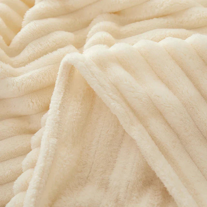 Wide Striped Flannel Fleece Blanket - CozyStripe-Red-39.37 × 59.06 inches-Nora Luxe