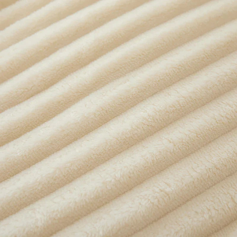 Wide Striped Flannel Fleece Blanket - CozyStripe-Red-39.37 × 59.06 inches-Nora Luxe