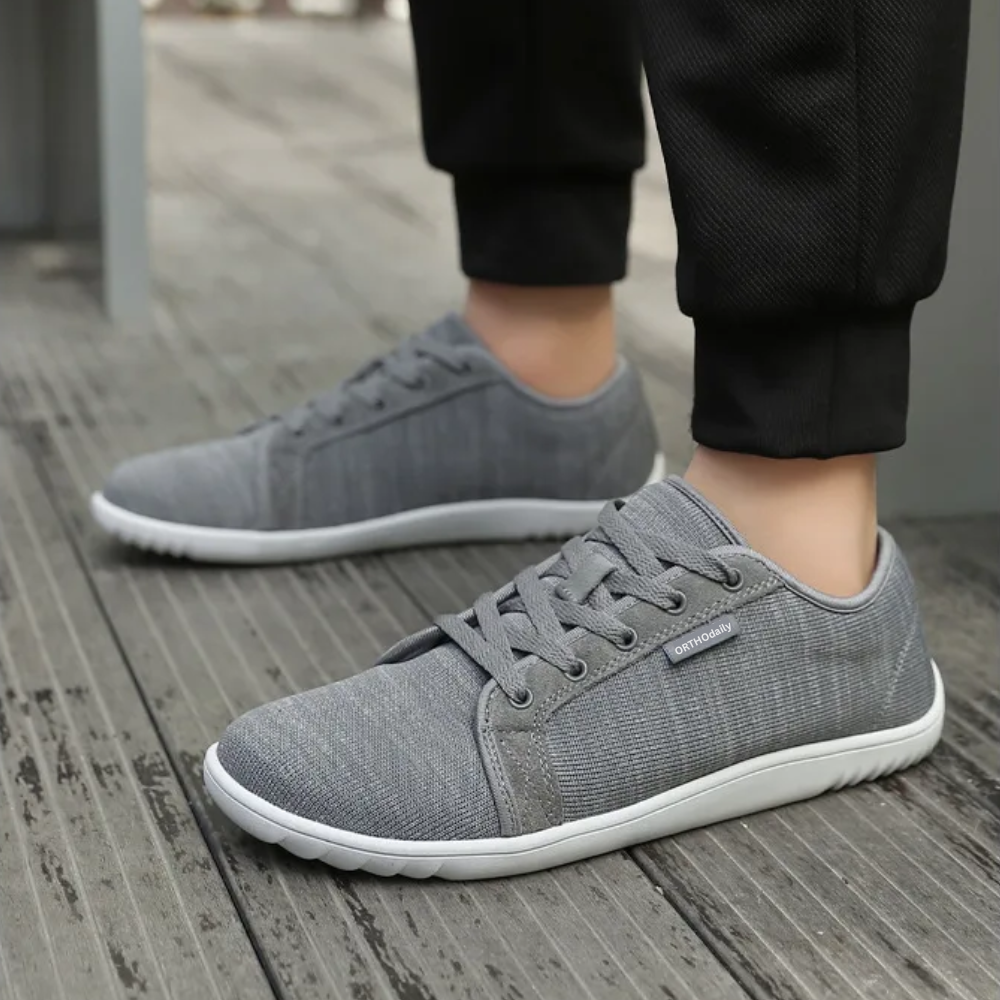 Wide Zero Drop Sneakers - StrideEase-3.5-Gray-Nora Luxe