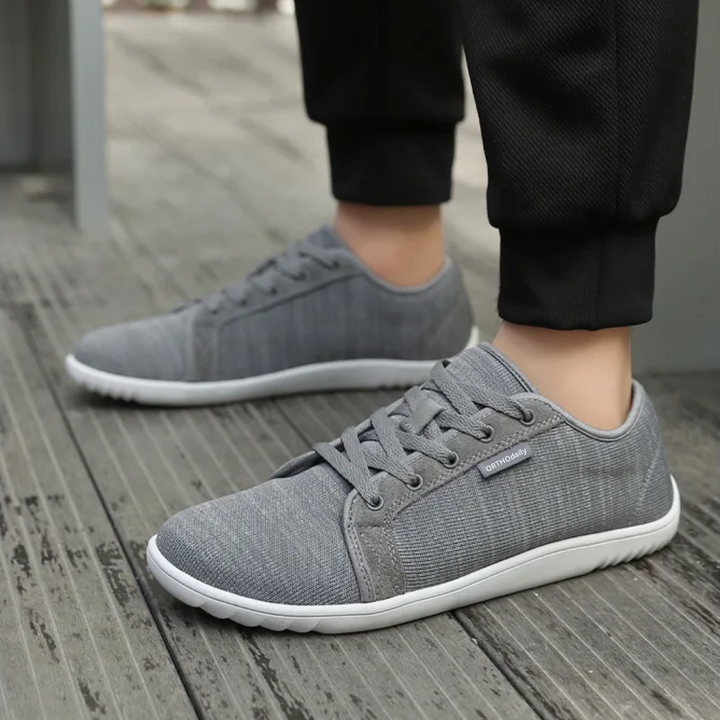 Wide Zero Drop Sneakers - StrideEase-3.5-Gray-Nora Luxe