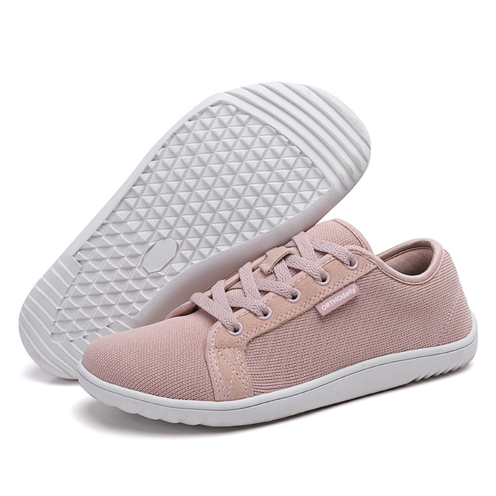 Wide Zero Drop Sneakers - StrideEase-3.5-Pink-Nora Luxe