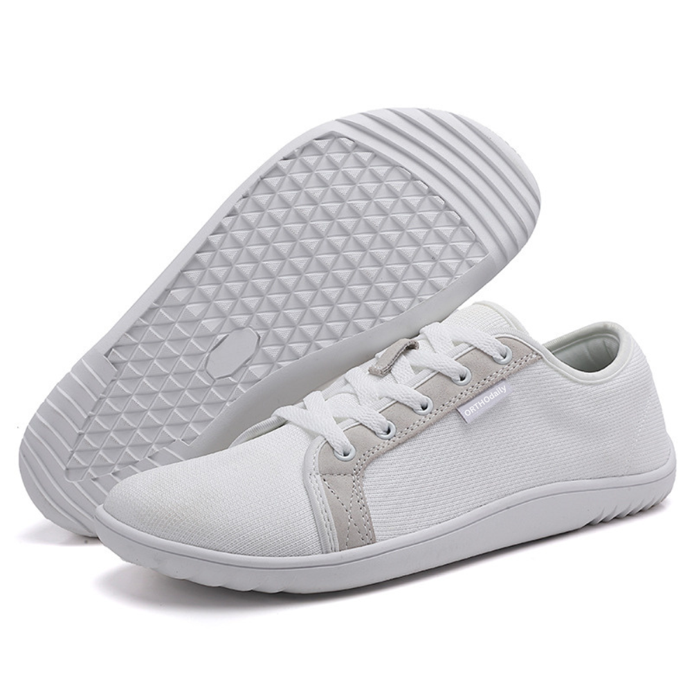 Wide Zero Drop Sneakers - StrideEase-3.5-White-Nora Luxe