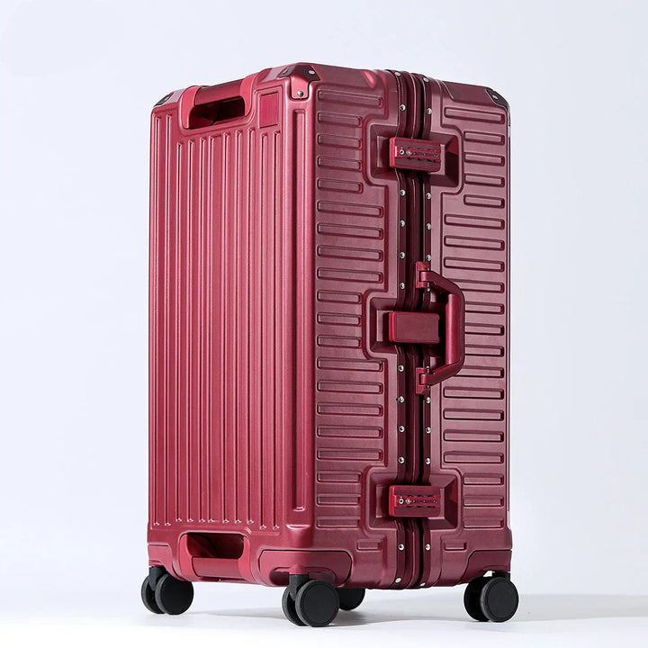 Wider grip hard shell suitcase – Lisbon-Red-S (45 L)-Nora Luxe