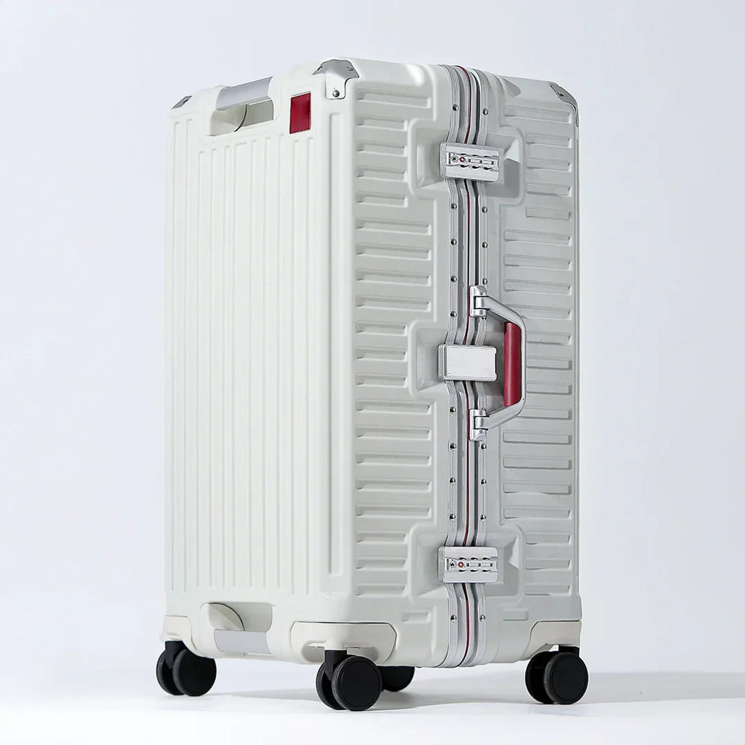 Wider grip hard shell suitcase – Lisbon-White-S (45 L)-Nora Luxe