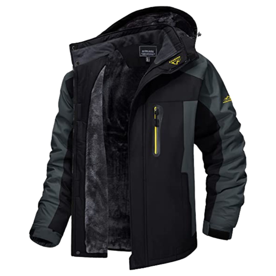 Wind and Water-Repellent Men's Jacket - Dylan-Black-S-Nora Luxe