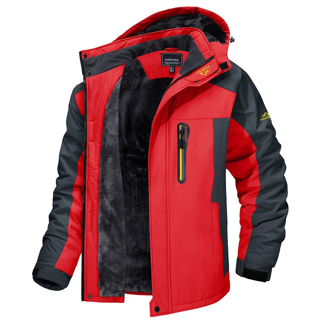 Wind and Water-Repellent Men's Jacket - Dylan-Red-S-Nora Luxe