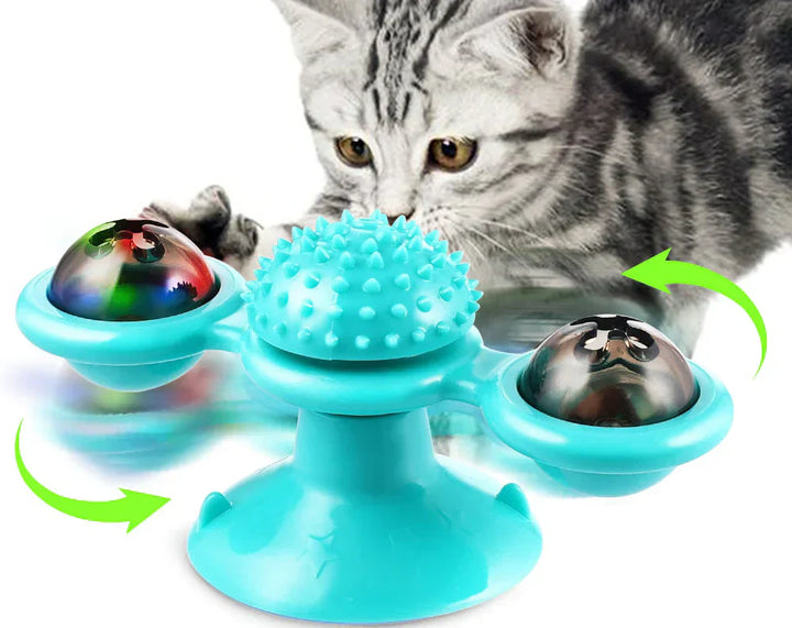 Windmill Cat Toy - WhirlPlay-Green-Nora Luxe