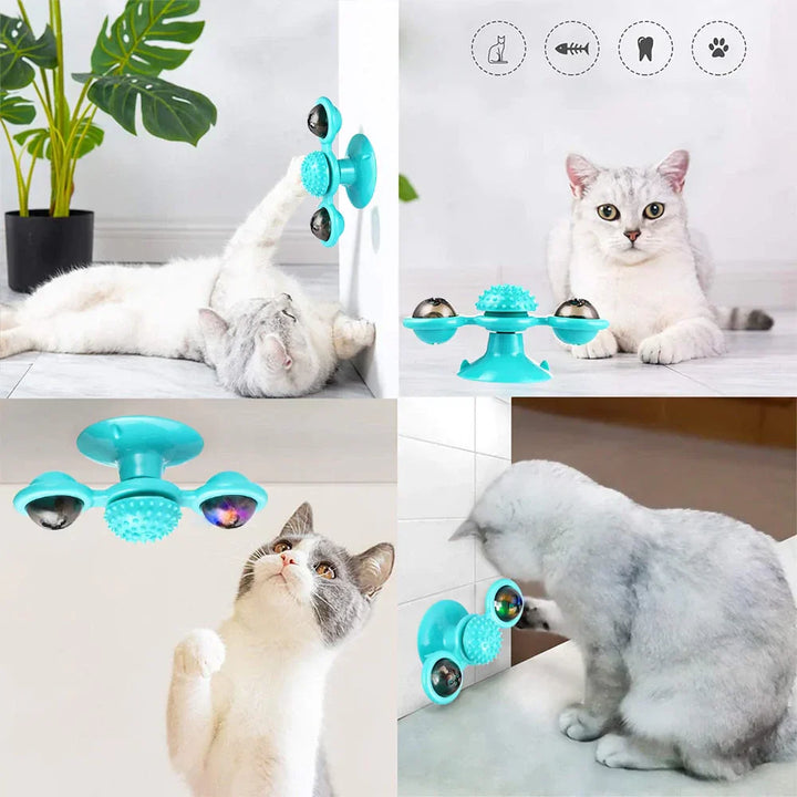 Windmill Cat Toy - WhirlPlay-Green-Nora Luxe