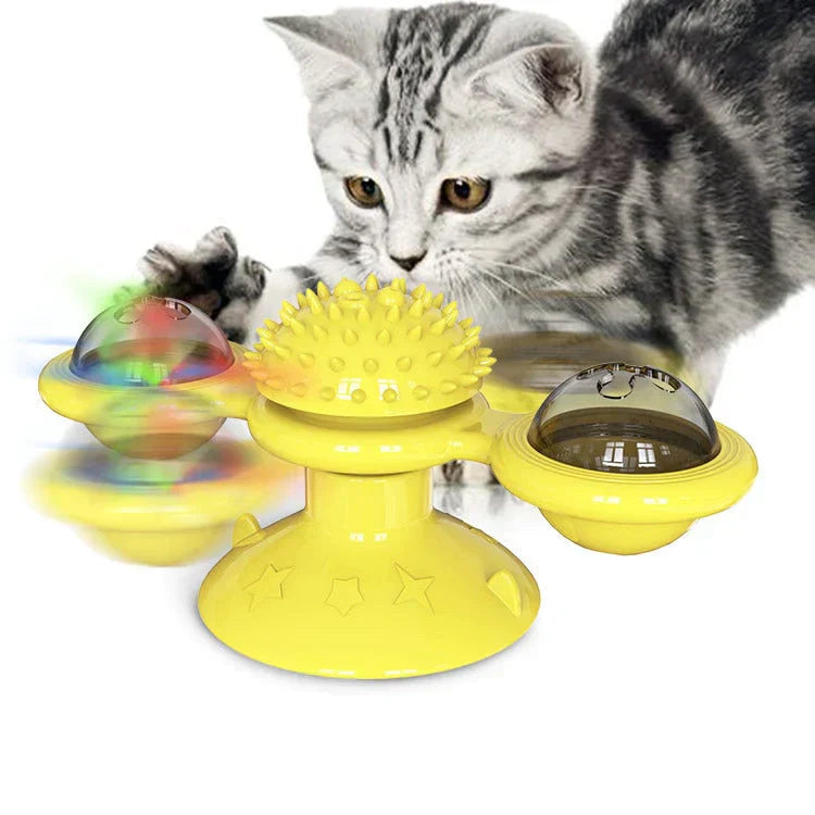 Windmill Cat Toy - WhirlPlay-Yellow-Nora Luxe