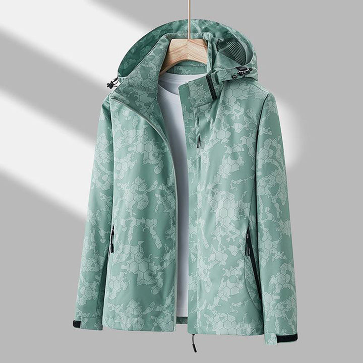 Windproof Ladies Jacket with Hood - Ayla-Green-M-Nora Luxe