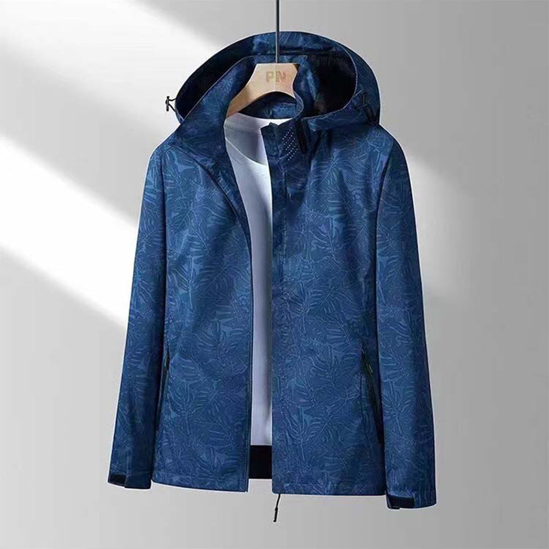 Windproof Ladies Jacket with Hood - Ayla-Marine Blue-M-Nora Luxe